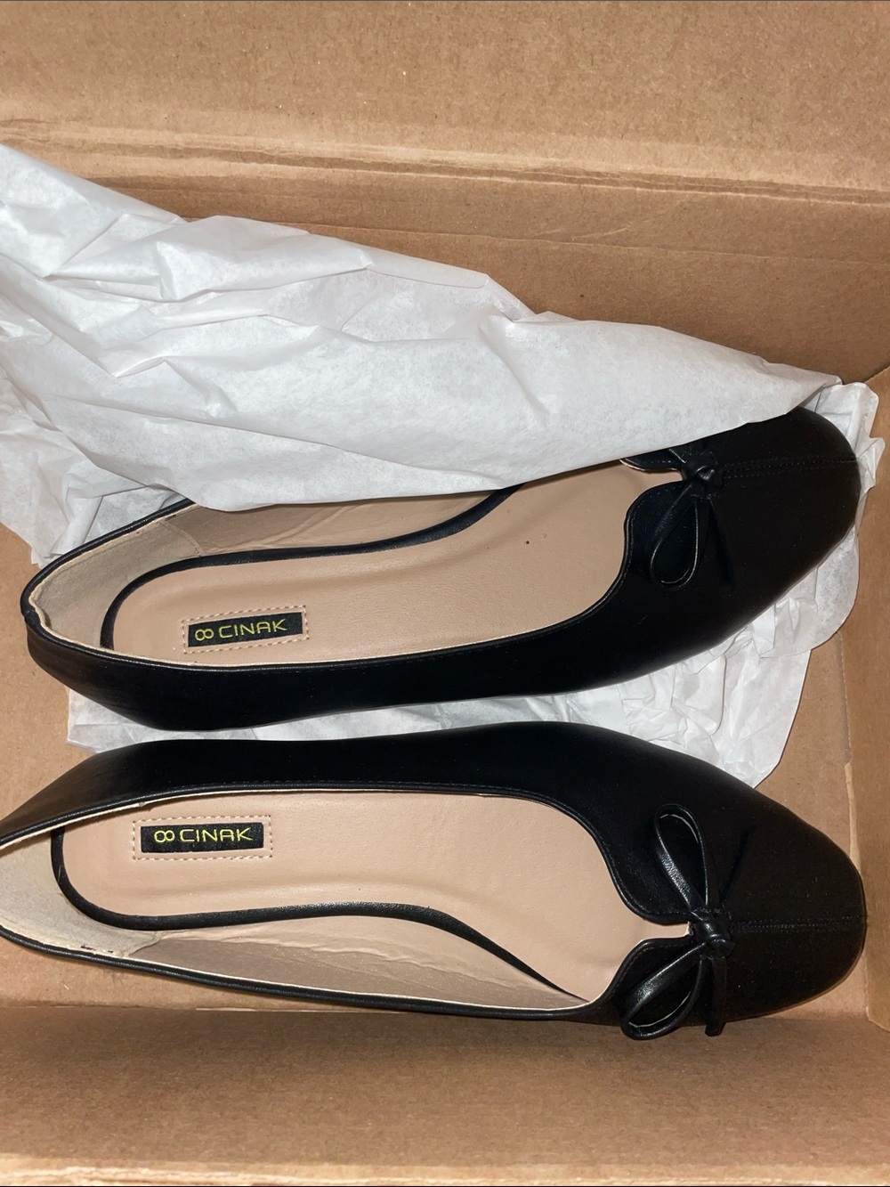 NAK Black Bow-Accent Ballet Flats